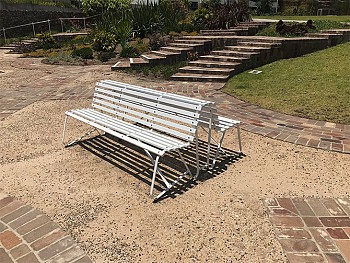 EM054 Garden Seats with painted Timber Battens, back to back options - Harold Park, 2.jpg